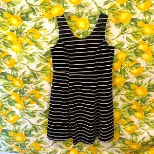 Black and white striped dress